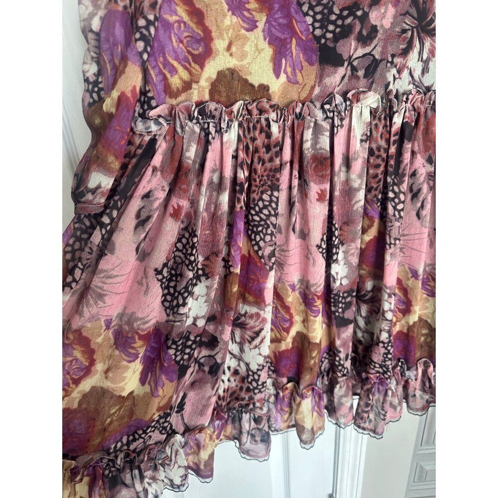 Dolce & Gabbana Ruffled Floral-Print Silk-Chiffon Dress Small Fairycore - Picture 6 of 6